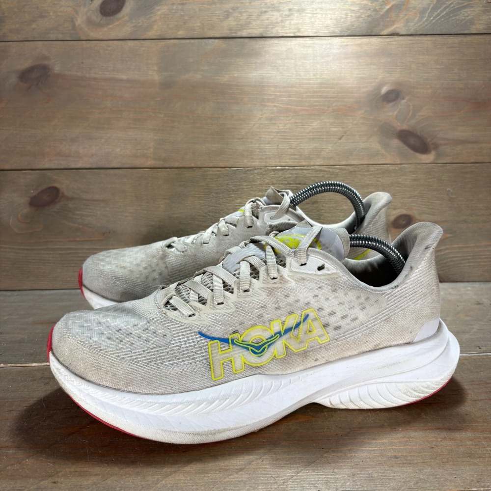 Hoka Mach 6 Mens size 8  shoes gray Nimbus Cloud Lace Up Running sneakers
